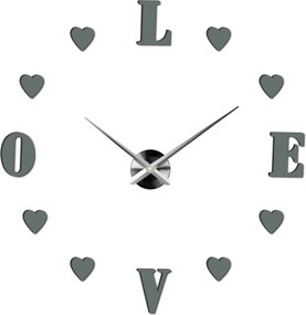 SENTOP | Moderné nalepovacie nástenné hodiny láska | SENTOP 12S011-Wanduhr HEU- analógové