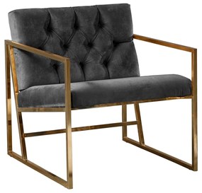 Kreslo Oslanossi (dymová + zlatá). Vlastná spoľahlivá doprava až k Vám domov. 1106535