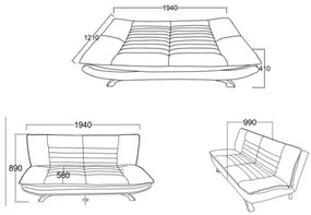 Rozkladacia dvojmiestná pohovka AIRI béžová