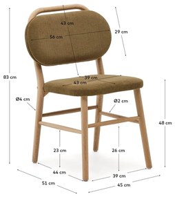 Kaki jedálenské stoličky v súprave 2 ks Helda – Kave Home