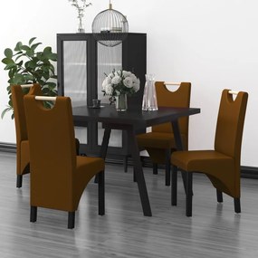 Jedálenské stoličky 4 ks hnedé umelá koža