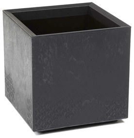 PLASTOVÝ KVETINÁČ NA KOLIESKACH BETONIQUE 40X40 CM IMITÁCIA BETÓNU ČIERNA
