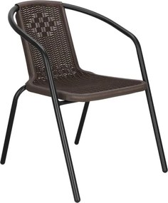 Kovová záhradná súprava Springos – 4 stoličky a stôl so sklenenou doskou