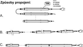 TOP LIGHT Svetlo podlinkové ZSUT 120 CCT, Biela
