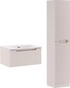 Koupelnová sestava Nova Cashmere Sky I se zápustným umyvadlem a skříňkami 60 cm kašmírová