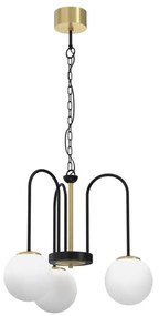 Luster na reťazi CAMBRIDGE 3xE14/60W/230V čierna/mosadz