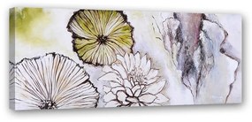 Obraz na plátně Malované květiny panoráma - 150x50 cm