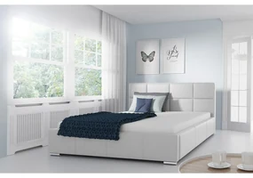 Čalúnená posteľ Alita, Rozmer postele: 160x200, Dostupné poťahy: ekokoža Soft 017 (biela)
