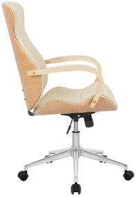Design-Shop Kancelárska stolička Melilla - drevo natura - Krémová