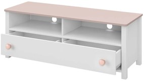 TV stolík Luna LN13, Farby: biela / ružová + biela