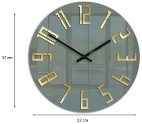 Nástěnné hodiny Slim 32 cm zlaté/šedé