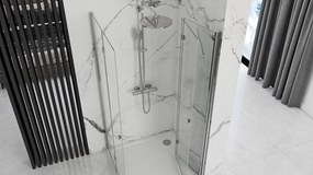 Rea Fold N2, sprchový kút so skladacími dverami 70(dvere) x 70(dvere), 6mm číre sklo, chrómový profil, KAB-00021