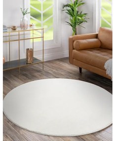 Okrúhly koberec SOFTY Jednotný, Jednobarevný, krémová Veľkosť: kruh 150 cm