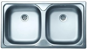 Zápustný drez N-189 2K 435/780 +sifón