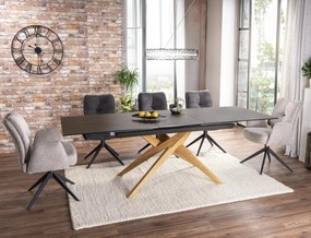Jedálenský rozkladací stôl Loreto 180/230 cm keramika hnedý/dub prírodný