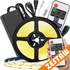 Sada COB LED pásikov 12V 5m 60W - zdroj + stmívač + ovladač