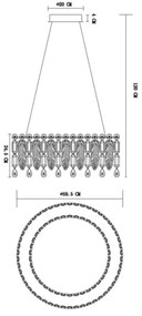 Globo 67176-58 - Závesný LED luster na lanku KLUNKA LED/58W/230V 2700-6000K + DO