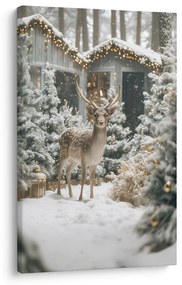 Vianočný obraz zimná rozprávka v lese