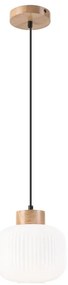 Luster na lanku HARMONY 1xE27/15W/230V pr. 20 cm biela/dub
