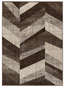 Koberec FEEL 5673/15044 HERRINGBONE hnedý / béžový / krémový / sivý