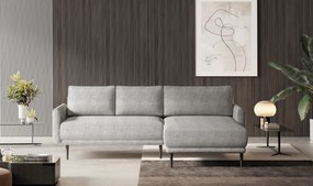 Rohová sedačka Soho, svetlo šedá štruktúrovaná látka, pravý roh