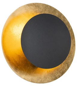 Nástenná lampa Art Deco čierna so zlatou - Emilienne
