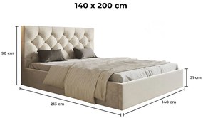 PROXIMA.store - Dizajnová čalúnená posteľ ELLIE ROZMER: 160 x 200 cm