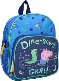 Chlapčenský batoh s predným vreckom Prasiatko Peppa - motív Prasiatko George s dinosaurom - 7L