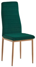 Stolička, smaragdová Velvet látka/dub, COLETA NOVA