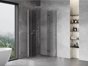 Mexen Mist-F Duo, skladací sprchový kút 115 x 115 cm, číre sklo, chrómový profil, 8A6-115L-115P-01-00