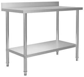 Kuchynský pracovný stôl, prístenný 120x60x93 cm, oceľ