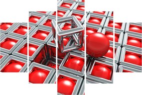 Obraz - 3D metalická abstrakcia (150x105 cm)