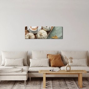 Obraz - Jesenný večierok (s hodinami) (90x30 cm)