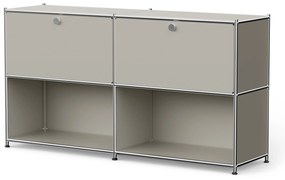 Kovový regál »CN3« s nastaviteľnými výklopnými priehradkami, svetlosivý