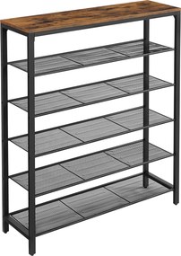 XXXLutz REGÁL NA TOPÁNKY, hnedá, čierna, 100/110/30 cm Boxxx - Online Only drobný nábytok - 002543012501