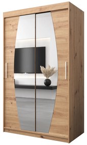 Šatníková skriňa 120 cm Eclipse (dub artisan + dub artisan). Akcia -25%. Vlastná spoľahlivá doprava až k Vám domov. 1063395