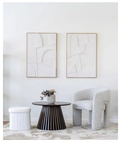 Biely taburet z textílie buklé Medford – House Nordic