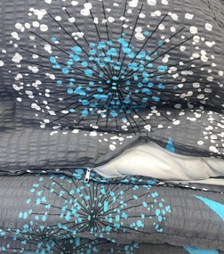 Obliečky krepové Púpava modrá - 1x Vankúš 90x70cm, 1x Paplón 140x200cm