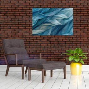 Obraz - Modrobiele vlnky (90x60 cm)