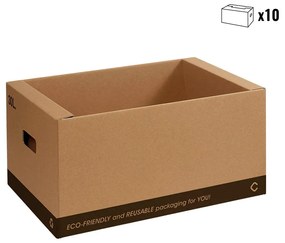 10x Kartónové krabice a kôš 2v1 - 46x34x23cm