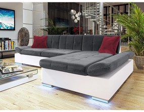 Rohová sedačka Laviva LED, Dostupné poťahy: ekokoža Soft 017 + Bristol 2460, Strana: ľavá