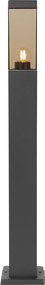 Inteligentné vonkajšie stĺpikové svietidlo tmavosivé s dymovým sklom 80 cm vrátane WiFi P45 - Malios