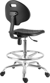 Pracovná dielenská stolička ARTI I — kov, čierna, nosnosť 130 kg