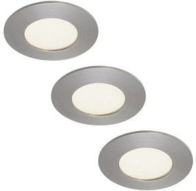 Briloner 7103432-SADA 3xLED Kúpeľňové podhľadové svietidlo 3xLED/4,9W/230V IP44 matný chróm