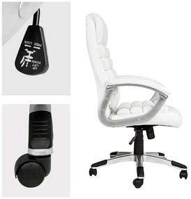 Prémiová riaditeľská otočná stolička, 2 rôzne farby, biela