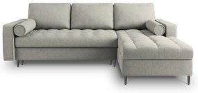 Svetlosivá rozkladacia rohová pohovka Milo Casa Santo, pravý roh