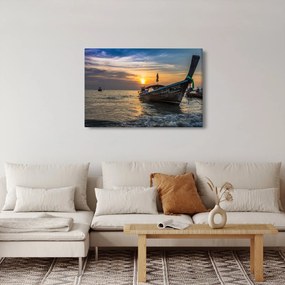Obraz lode pri brehu (90x60 cm)