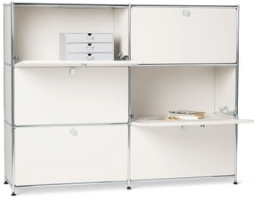 Veľká kovová komoda »CN3« so 6 výklopnými priehradkami, biela