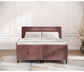 Ružová boxspring posteľ s úložným priestorom 200x200 cm Voyage – Maison de Rêve
