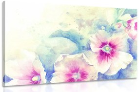 Obraz akvarelová ilustrácia ružových kvetov - 120x80